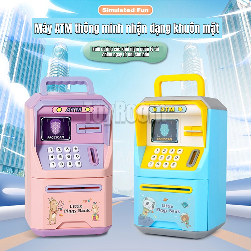 Có thể bán buôn Mini Bank Máy ATM Mô Phỏng Nhận Dạng Khuôn Mặt Lưu Trữ Tiền Ngân Hàng Đồ Chơi Giáo Dục ToyRoom Hàng giao ngay