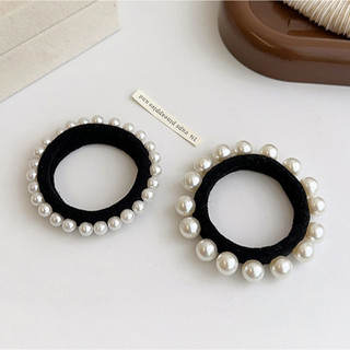 Thời Trang Dây Cột Tóc Đính Ngọc Trai Đơn Giản