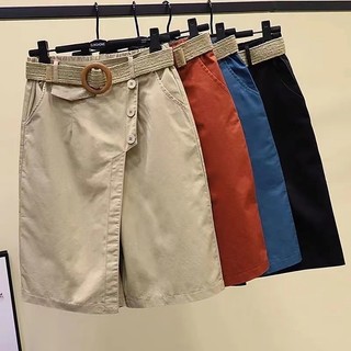 Quần Short Lưng Cao Ống Rộng Phong Cách Hàn Quốc