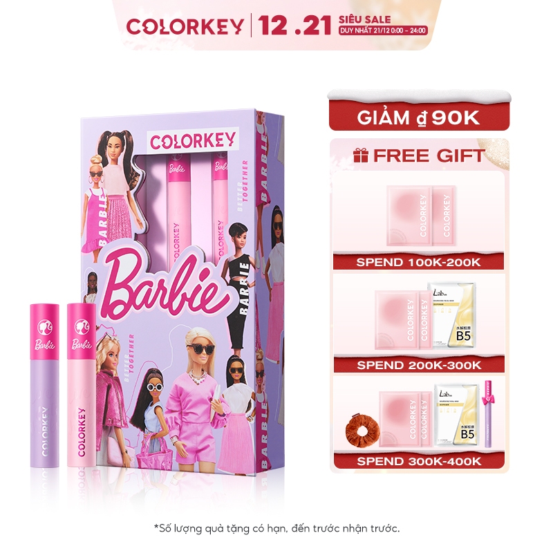 Colorkey Hộp quà mini Barbie ngọt ngào 6 thỏi son