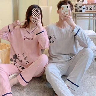 đồ mặc nhà thu đông cặp đôi cao cấp nam áo nữ đồ bộ pyjama pijama Đồ ngủ đôi Bộ Đồ Ngủ Pijama Dài Tay Thời Trang Cho Cặp Đôi
