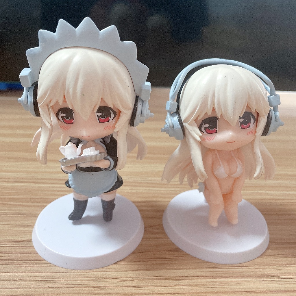 Set 2 Đồ trang trí Đồ Chơi super sonico Work 10cm Bằng pvc