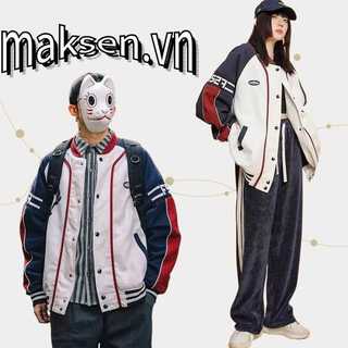 【M-3XL】Áo Khoác Bóng Chày Nam Jacket Áo Khoác Bóng Chày Của Phụ Nữ In Chữ Màu Tương Phản Phong Cách Hàn Quốc Thời Trang Cho Nam Và Nữ Simple Unisex Áo Khoác Ifashion Bigsize Couple đồng Phục Quần Áo Nam