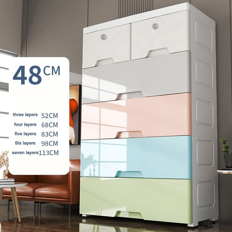 Ngăn Kéo Tủ Quần Áo Bằng Nhựa 48cm Có Khóa)