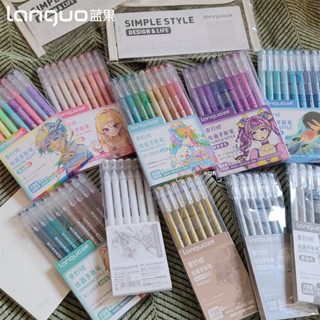  Chính hãng Languo 117 màu bút gel Thanh toán chung Morandi tím muối biển xanh Dung tích lớn Morandi phối màu để vẽ tranh 