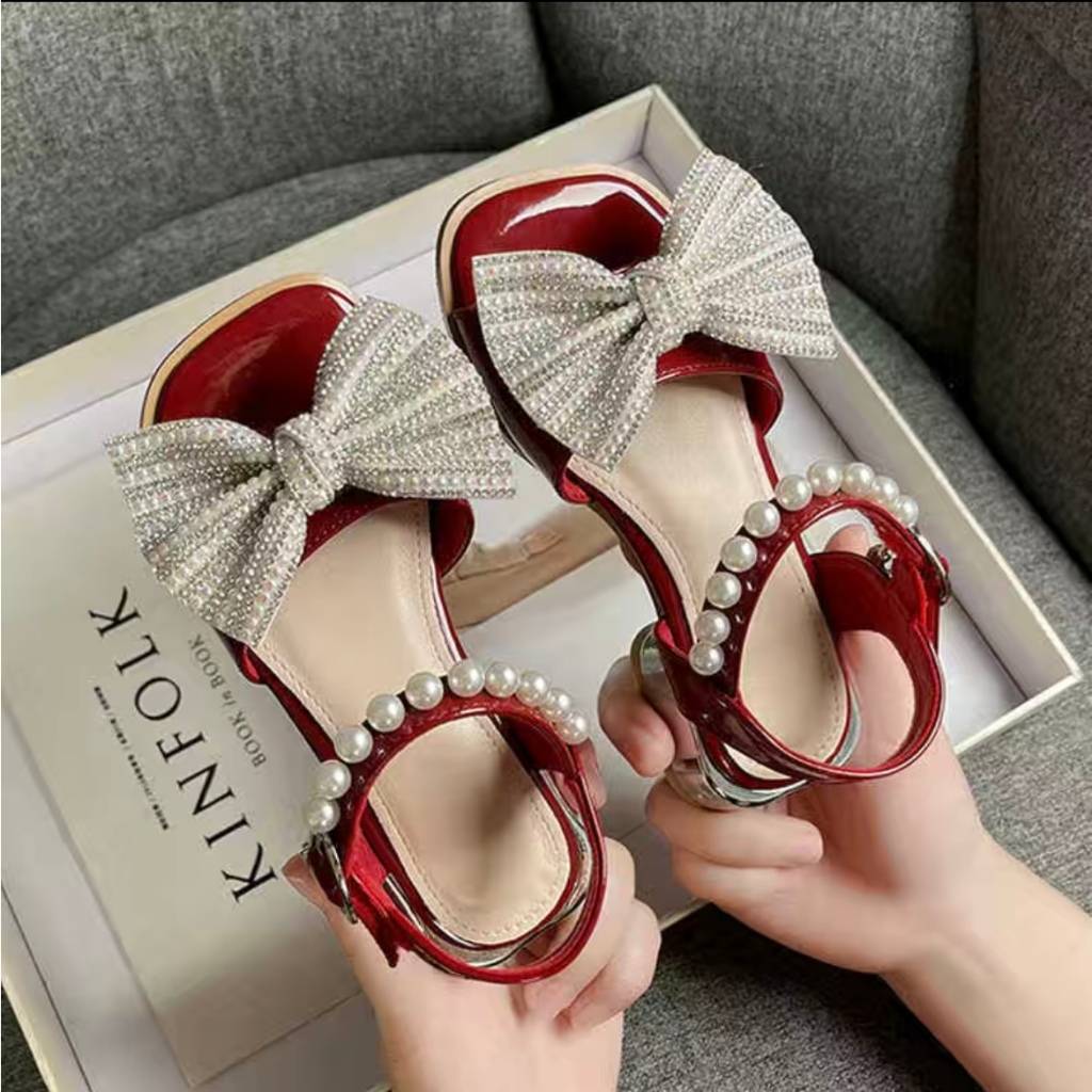 Xăng đan Cao Gót Đế Mềm Không Trượt Cỡ Vừa Và Lớn Dành Cho Bé Gái