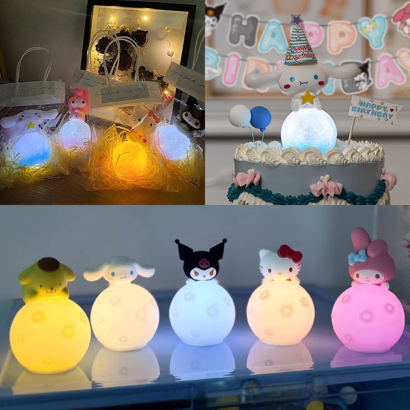 Hoạt Hình Đèn Ngủ Hình sanrio kitty / melody / Búp Bê / Pacamoroll / pachacco / Mặt Trăng / melody / Búp Bê Để Bàn Trang Trí Phòng Ngủ Cho Bé diy