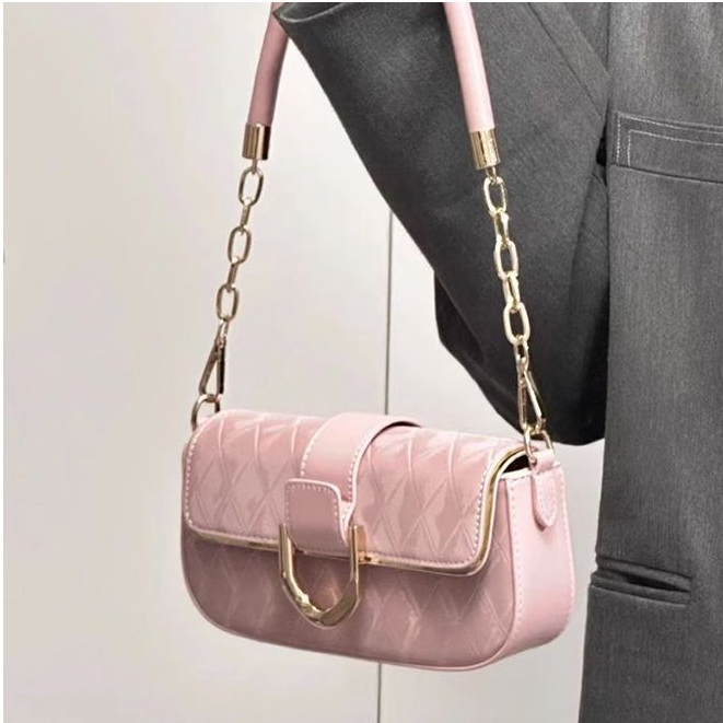 Polaroing Túi Xách Đeo Vai Hình Vuông Cỡ Nhỏ Phối Dây Đeo Sợi Xích Kiểu vintage Thời Trang Cho Nữ