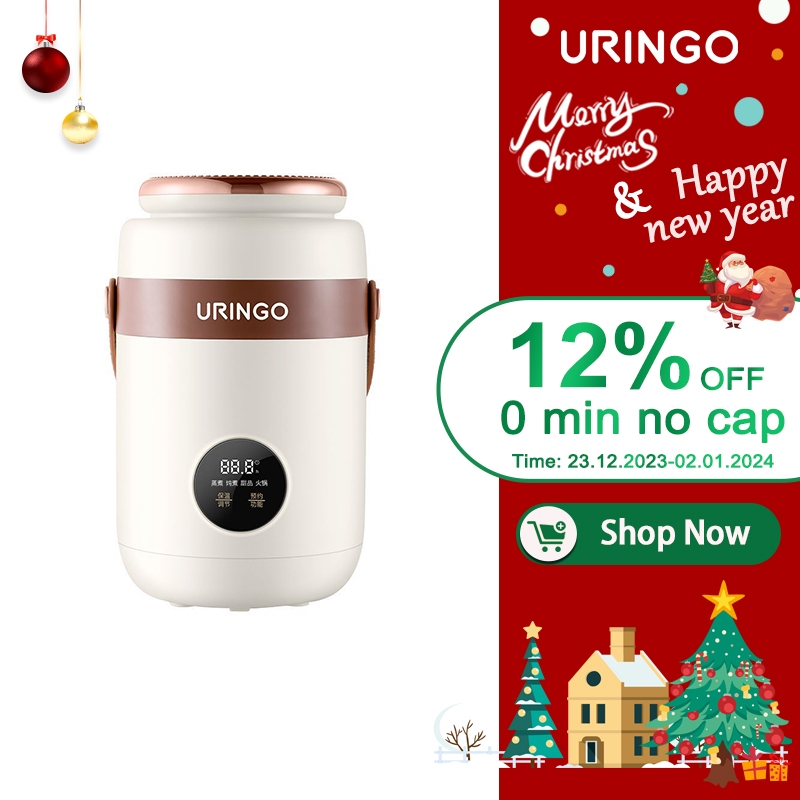 Bình ủ cháo URINGO DG03/1L cặp lồng điện nấu cơm/ hầm canh và giữ ấm