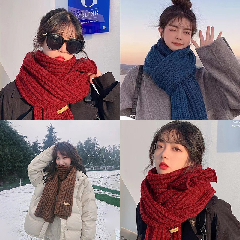 Gjcute Khăn Choàng Cổ Dệt Kim Dày Ấm Áp Hoạt Động Ngoài Trời Mùa Đông Cho Nữ wtd