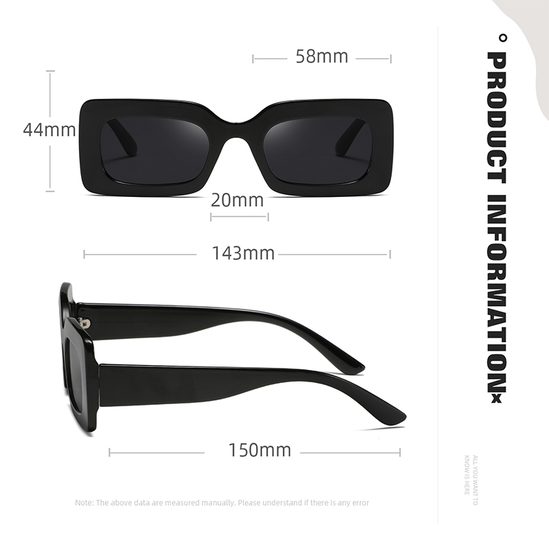 Roza Kính Mát Hình Chữ Nhật Chống Tia uv400 ae1545 Thời Trang Cho Nam Và Nữ