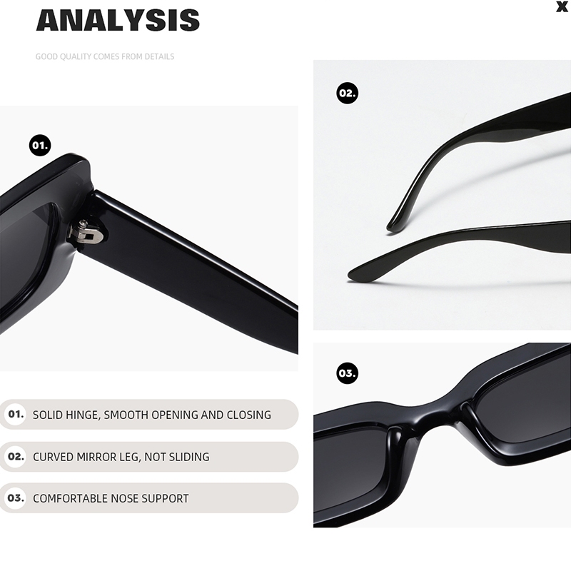 Roza Kính Mát Hình Chữ Nhật Chống Tia uv400 ae1545 Thời Trang Cho Nam Và Nữ