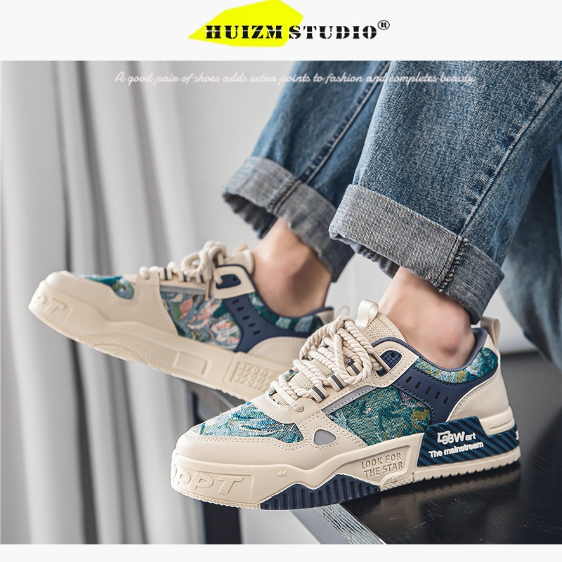 Huizumei Giày Thể Thao Da Thoáng Khí Thời Trang Cho Nam