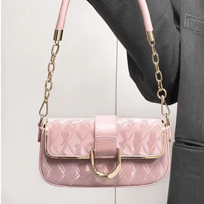 Polaroing Túi Xách Đeo Vai Hình Vuông Cỡ Nhỏ Phối Dây Đeo Sợi Xích Kiểu vintage Thời Trang Cho Nữ