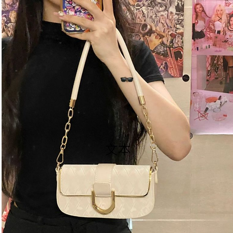 Polaroing Túi Xách Đeo Vai Hình Vuông Cỡ Nhỏ Phối Dây Đeo Sợi Xích Kiểu vintage Thời Trang Cho Nữ