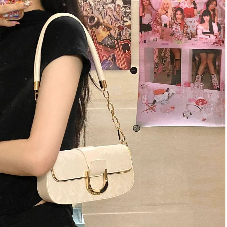 Polaroing Túi Xách Đeo Vai Hình Vuông Cỡ Nhỏ Phối Dây Đeo Sợi Xích Kiểu vintage Thời Trang Cho Nữ