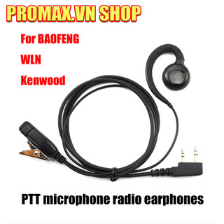 Tai nghe bộ đàm hai chiều kenwood / baofeng / wln walkie kèm mic ptt