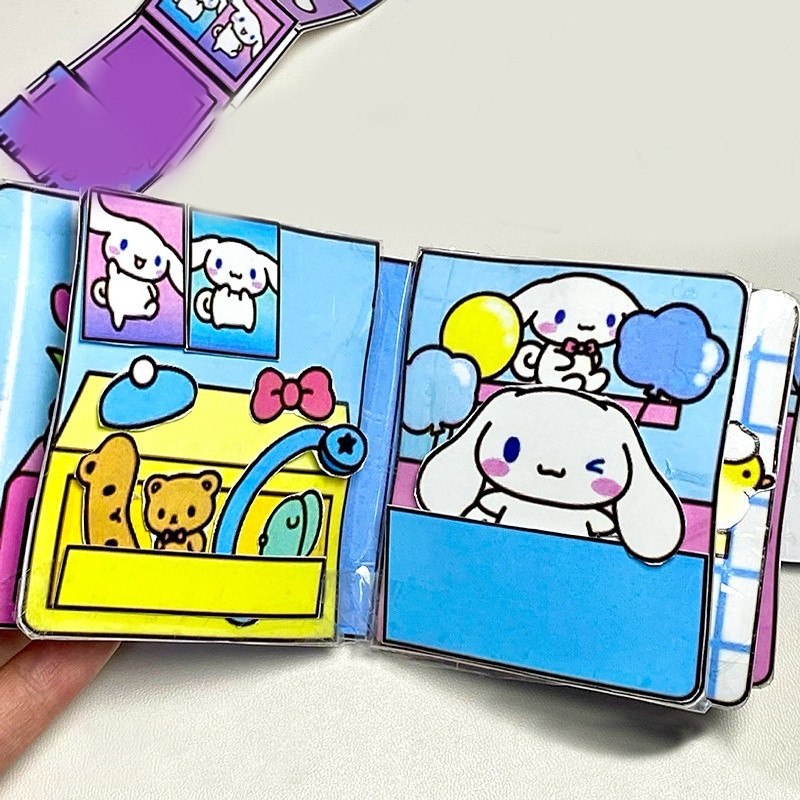 Sách Yên Tĩnh Diy Sanrio Miễn Phí Cắt Kulomi Melitti Đồ Chơi Sách Tự Chế Bộ Sách Yên Tĩnh Miễn Phí