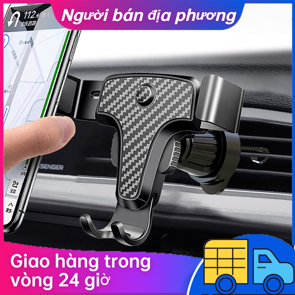 Giá đỡ điện thoại trên ô tô kẹp gắn cửa khe gió điều hoà xoay 360 độ vân cacbon tinh tế nhỏ gọn tiện lợi cho xe