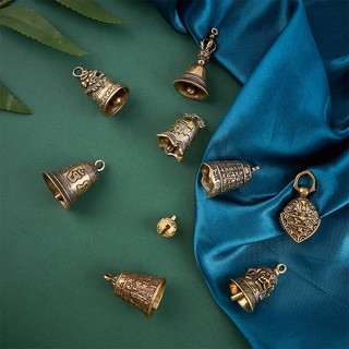 [TAT] Set 1 / 2 Chuông Đồng mini Cổ Điển Cầu Nguyện guanyin Mặt dây chuyền chuông gió móc chìa khóa DIY
