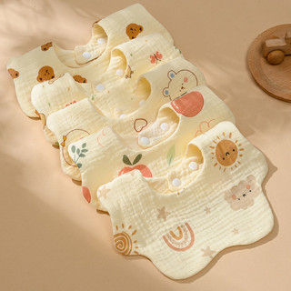 Yếm Ăn Vải Cotton Chống Thấm Nước Dành Cho Bé Sơ Sinh