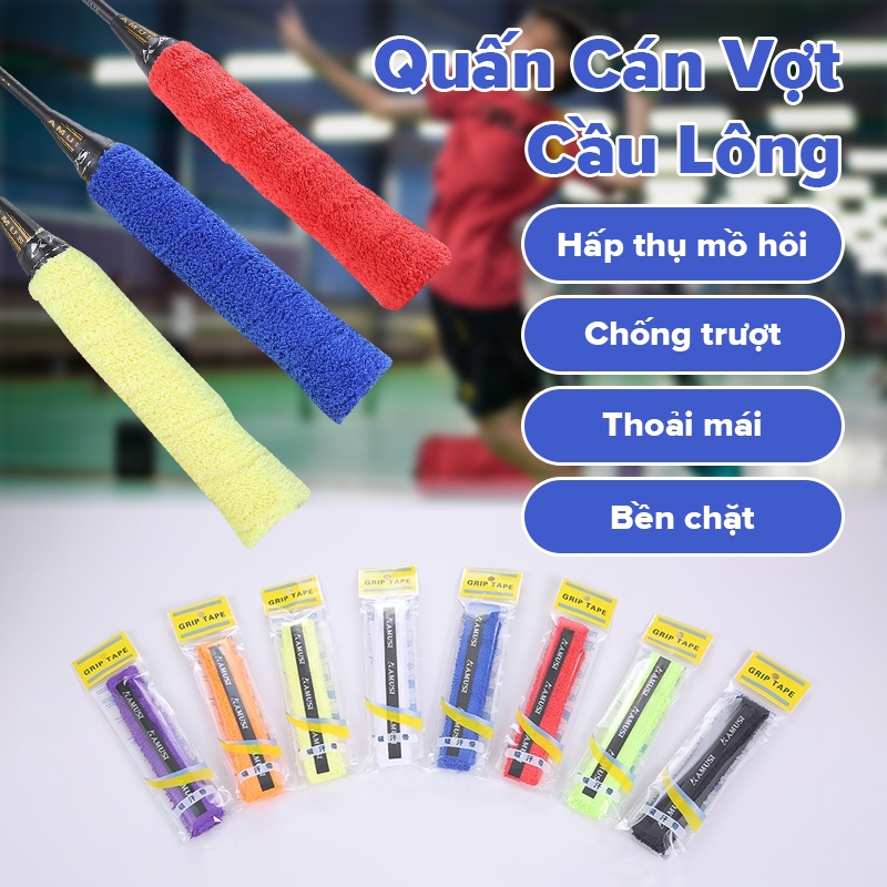 Băng Kẹp Khăn Cầu Lông Chống Trơn Trượt Trên Tay Cầm Bọc Vợt Cầu Lông Quấn Cán Vợt Cầu Lông Quấn Cán Thấm Quấn Cán Và Cốt Mồ Hôi Chống Trượt Dày Dặn Tiện Dụng Quấn Cán Thấm Mồ Hôi