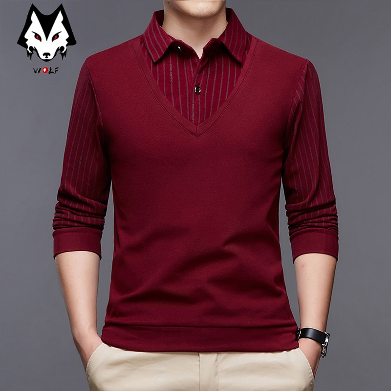 Áo polo Cotton Dài Tay Thời Trang Công Sở Cho Nam 5 Màu Lựa Chọn