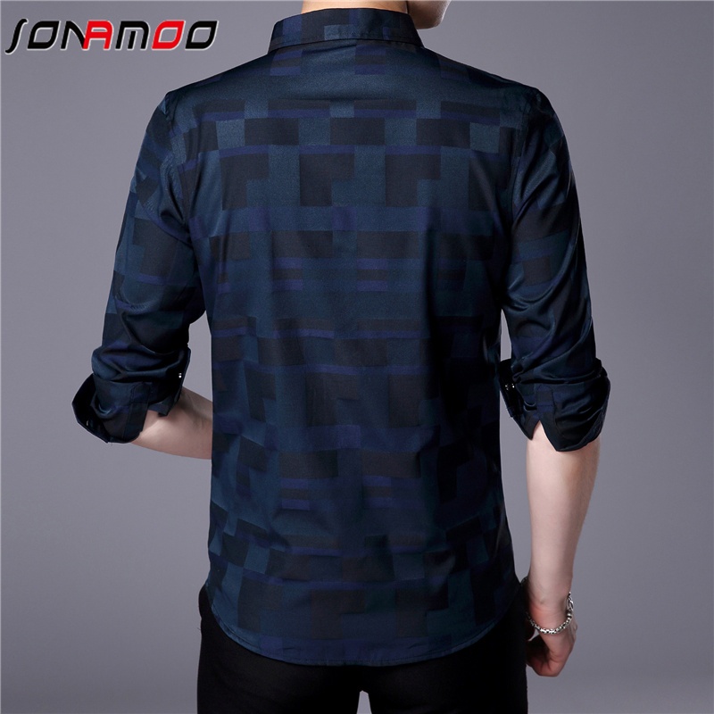 Áo sơ mi nam tay dài phong cách Hàn Quốc 2 màu sắc lựa chọn