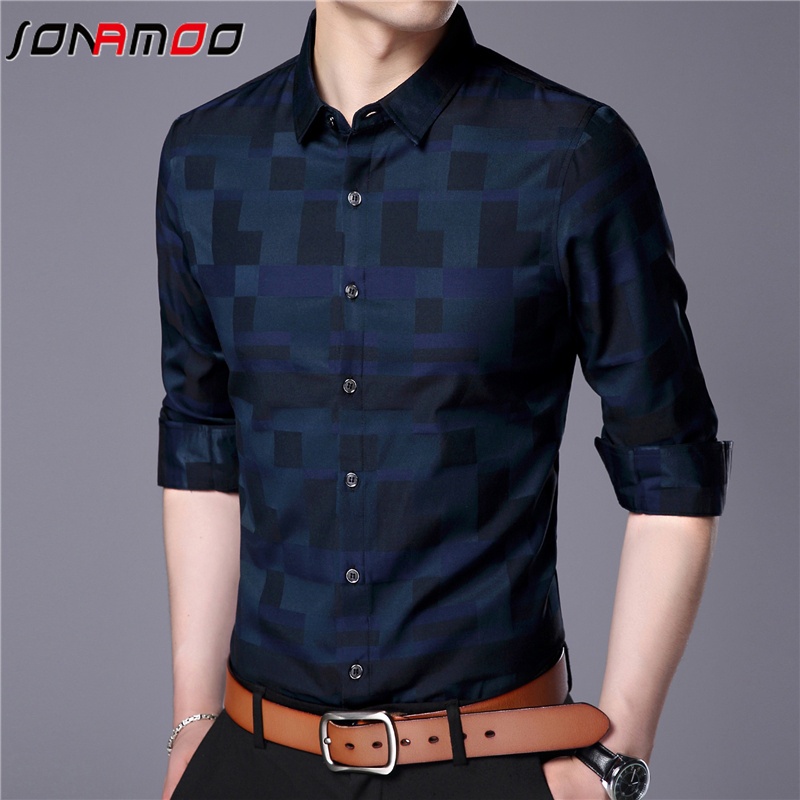 Áo sơ mi nam tay dài phong cách Hàn Quốc 2 màu sắc lựa chọn