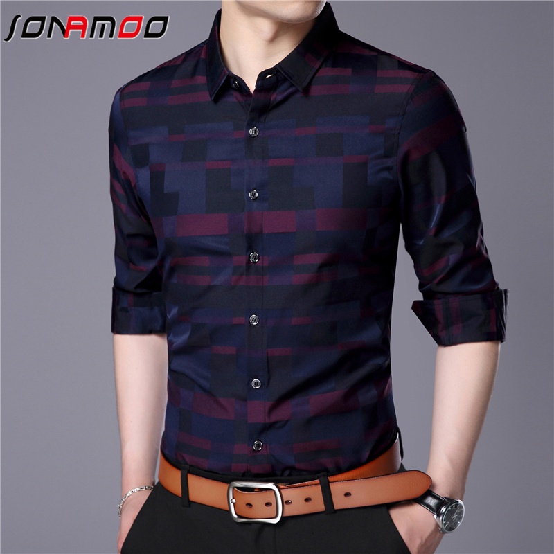 Áo sơ mi nam tay dài phong cách Hàn Quốc 2 màu sắc lựa chọn