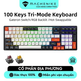 Bàn phím cơ 3 chế độ machenike k600g 100 phím đèn nền rgb có dây bluetooth không dây 2.4g có thể trao đổi nhanh