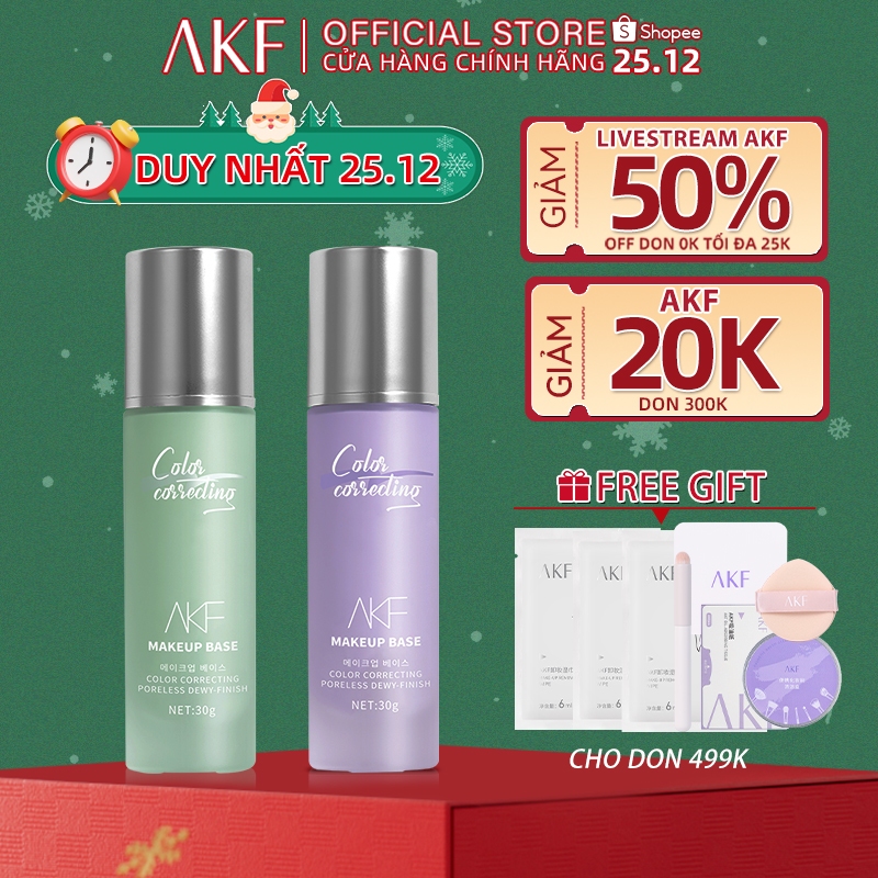 【AKF】Kem lót trang AKF dưỡng ẩm kiểm soát dầu che khuyết nâng tông màu da 30g