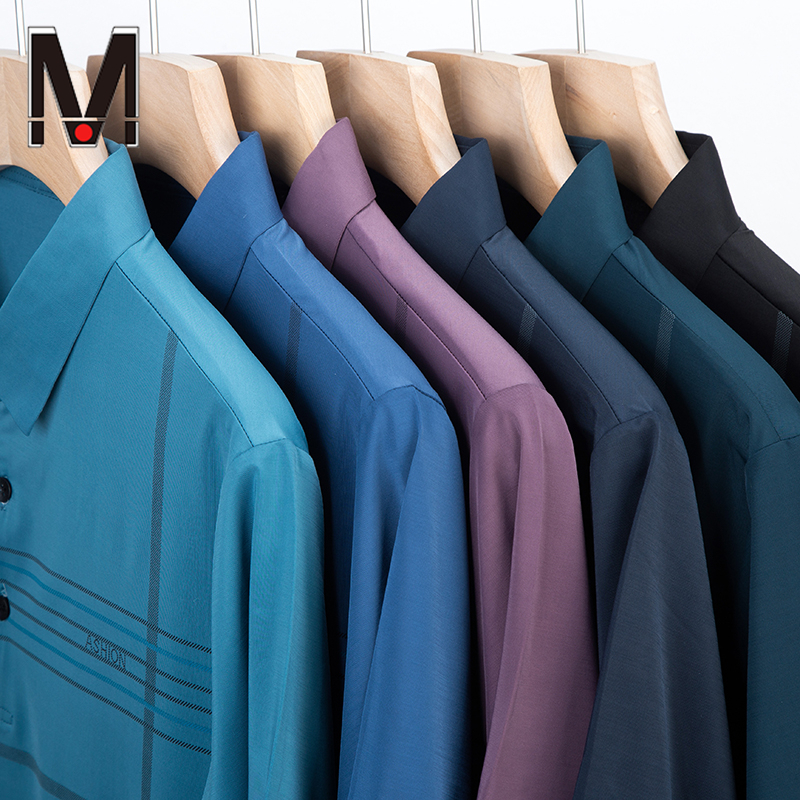 Áo polo Tay Ngắn Thoáng Khí In Họa Tiết Kẻ Sọc Thời Trang Công Sở Cho Nam