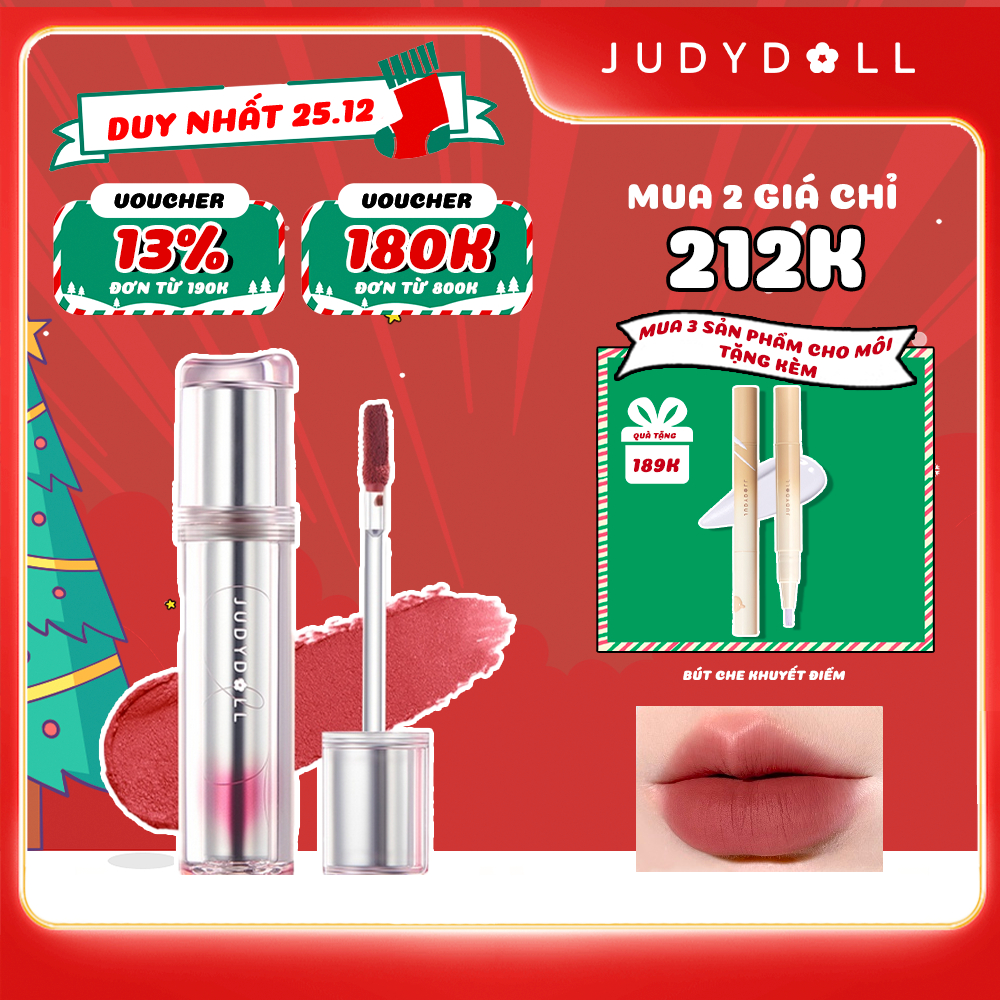 Son môi Judydoll dạng kem mịn tông lì mềm mại làm sáng da tùy chọn màu sắc
