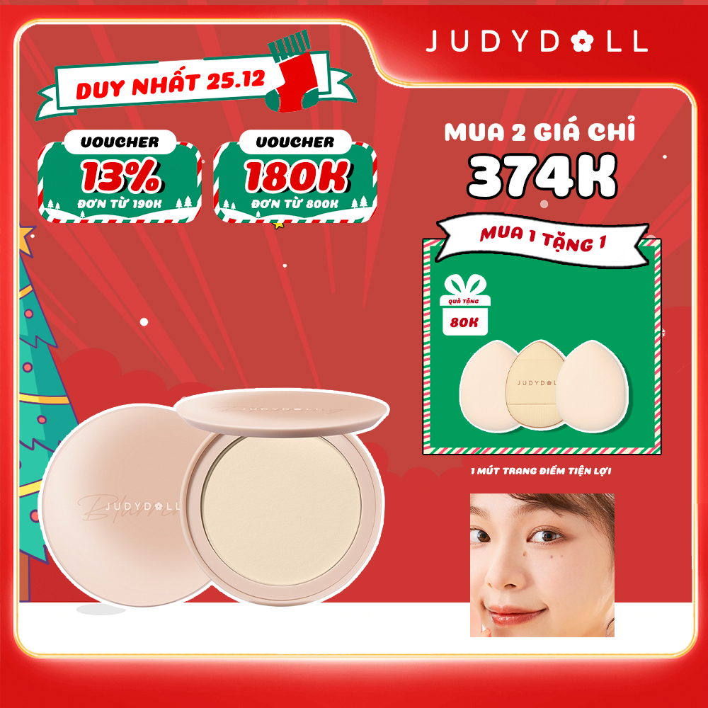 Phấn phủ dạng bột JUDYDOLL che khuyết điểm kiềm dầu cố định lớp trang điểm lâu trôi 4g