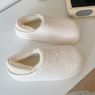 Dép bông chống nước cho nữ, Giữ Ấm Mùa Thu Đông Cho Nữ