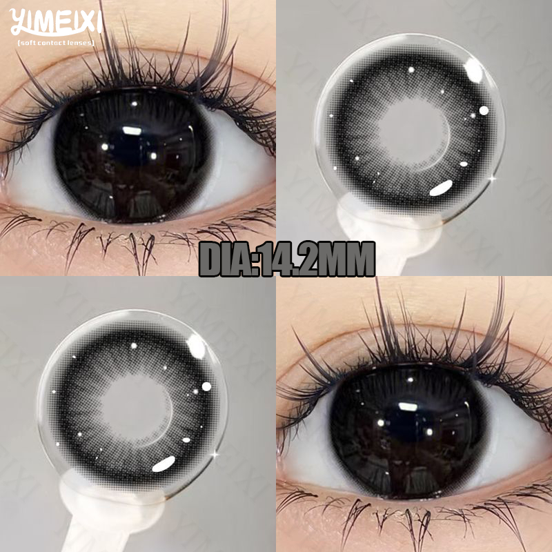 Yimexi 2 chiếc kính áp tròng với đơn thuốc dùng một lần hàng ngày kính áp tròng 14.2mm goo đen loạt wt55% hydrogel mềm hàng ngày kính áp tròng