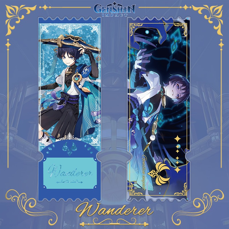 Vé Genshin Impact Flowing Sands Xiao Scaramouche Zhongli HuTao Cát mịn Flash Powder Quà tặng VQRY