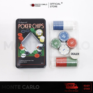 Set of 100 Poker Chips with Numbers High Quality Iron Box Blackjack Complete Box