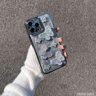Ốp Điện Thoại Mềm Mạ Điện Hình Bướm 3d Chống Sốc Cho iphone15 14 13 12 pro max xs max xr x 14 15 plus 13pro