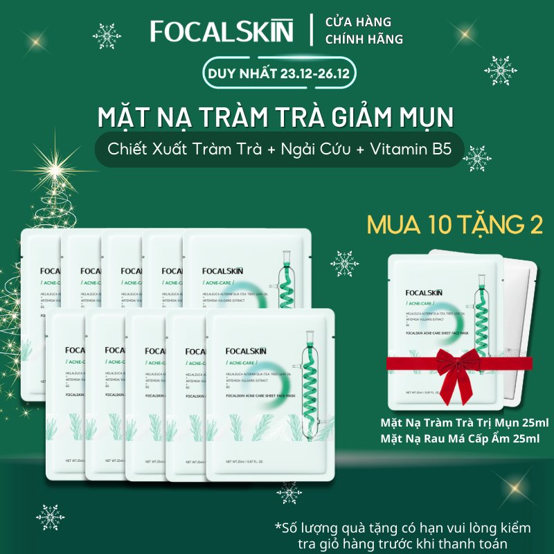 FOCALSKIN Mặt Nạ Tràm trà Úc B5 Ngải Cứu Bạc Hà Viatmin C Hỗ Trợ Trị Mụn Cấp Ẩm Hiệu Quả 25ml