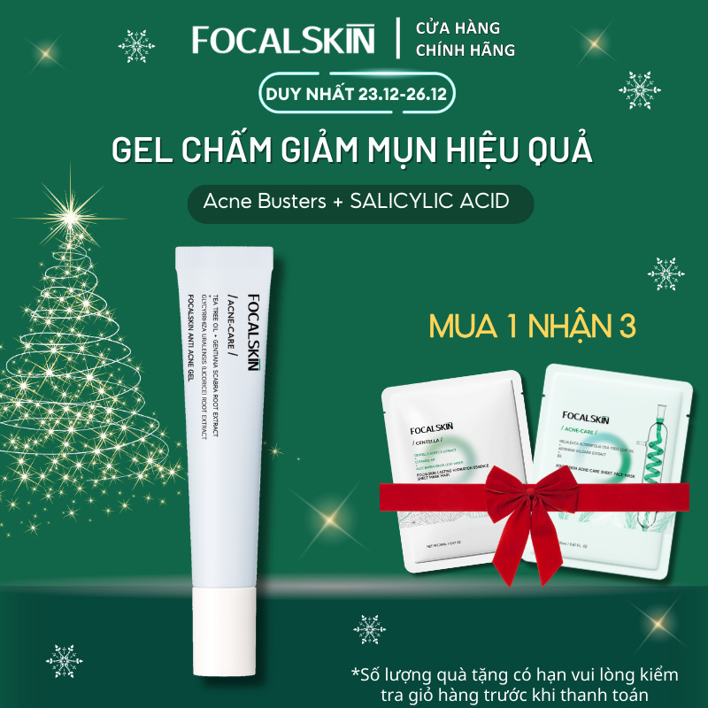 Gel chấm mụn FOCALSKIN Salicylic Acid + 2% Acne Busters cấp ẩm làm dịu hỗ trợ giảm mụn hiệu quả 15g
