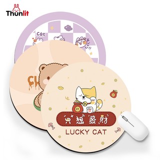 Miếng lót chuột máy tính THUNLIT hình tròn họa tiết hoạt hình xinh xắn dành cho học tập và làm việc