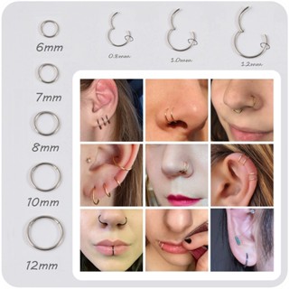  G23 Bông Tai Thép Titan Liền Mạch Vòng Bông Tai Môi Nhẫn Mũi Nhẫn Trang Sức Thép Không Gỉ đích Thực 