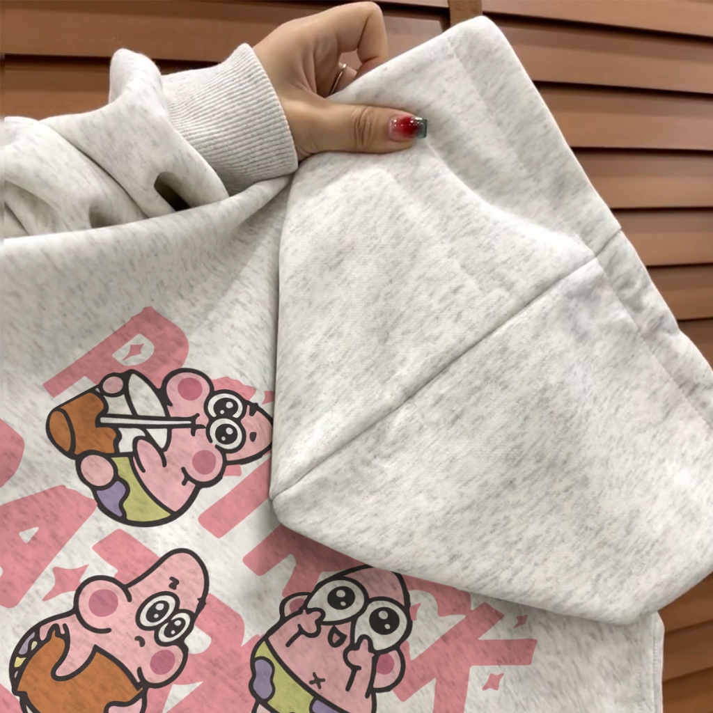 Áo hoodie nữ thu đông xám tiêu local brand SALMO áo sweater form rộng hàn quốc Y0432