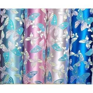Vải lụa màu xám / xanh lá hình bướm phong cách dân tộc dùng may trang phục hán phục cho bé
