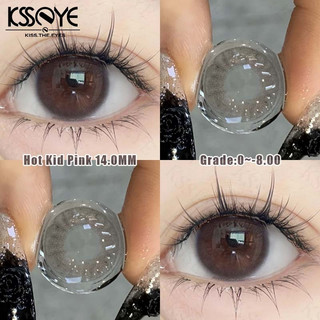  2 Chiếc Kính Áp Tròng Tự Nhiên KSSEYE 14.0Mm Hot Kid Hồng Nâu S Size Kính Áp Tròng Hydrogel Độ Ẩm Tự Nhiên Siêu Mỏng Trang Điểm Mắt ống Kính