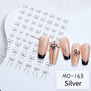 Born pretty đen bạc tự dính dán móng tay 3d trang trí móng tay bằng