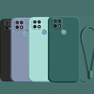 Ốp Điện Thoại tpu Silicon Mềm Mỏng Khung Vuông Có Dây Đeo Cổ Tay Cho realme c11 c21 c15 c12 c25 c21y c25y