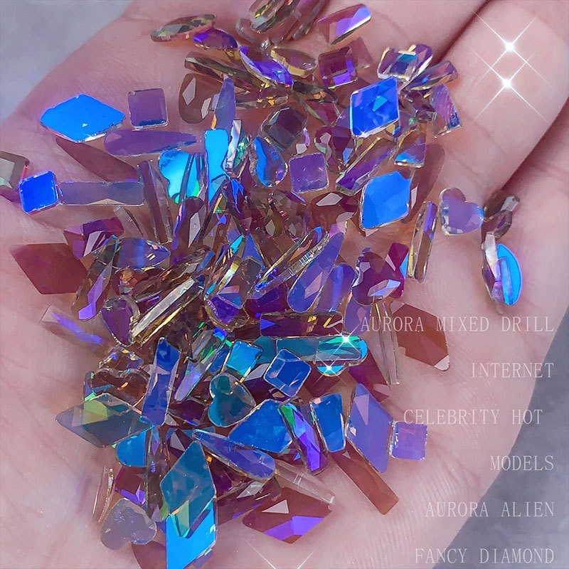 Bộ 50 đá pha lê ROU BAO 3D dùng trang trí móng tay